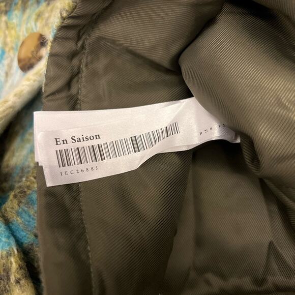 NWT En Saison Zoe Shirt Jacket Shacket in Green Multi Plaid | Large - Picture 6 of 8